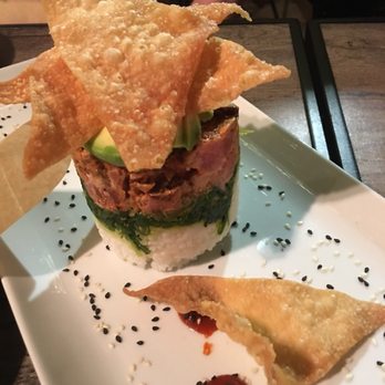 HT Grill - Ahi tuna stack! Layered rice, seaweed salad and ahi! #makesmewander - New American Near Me - Redondo Beach, California HT Grill - Ahi tuna stack! Layered rice, seaweed salad and ahi! #makesmewander - New American Near Me - Redondo Beach, California
