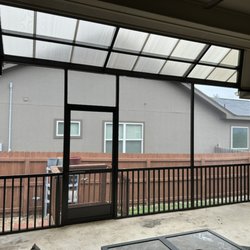 Outdoor Living Spaces - This screen has a built in rail system and a poly gal cover.