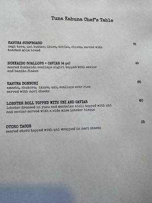 Menu photo 8 Tuna Kahuna Burlingame, CA Menu photo 8 Tuna Kahuna Burlingame, CA