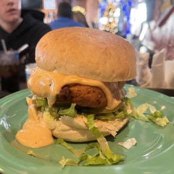 Devil’s Lettuce - Fried Ch'kn sandwich with provolone, chik-fil-a sauce, lettuce, and pickles - Vegan Near Me - Henrico, Virginia