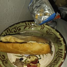 Nasty sandwich,but  chips and brownie were good.