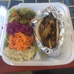 Chicken pita and sides Chicken pita and sides