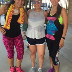 Jubilee Park And Community Center - After Zumba. my cousin Angie (middle) and our bad ass Instructor Maribel. 1 hour of pure Cardio. Great night! Great Music! No regrets!
