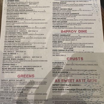 Miami Improv Comedy Club and Dinner Theater - Food menu - Comedy Clubs Near Me - Doral, Florida