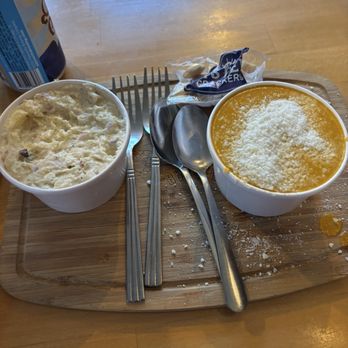 Butcher & The Burger - Potato Salad (left) tomato soup (right) - Burgers Near Me - Chicago, Illinois