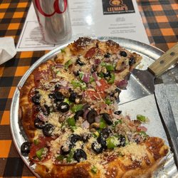 Ebenezer Pizzeria - Small "The Works" pizza.