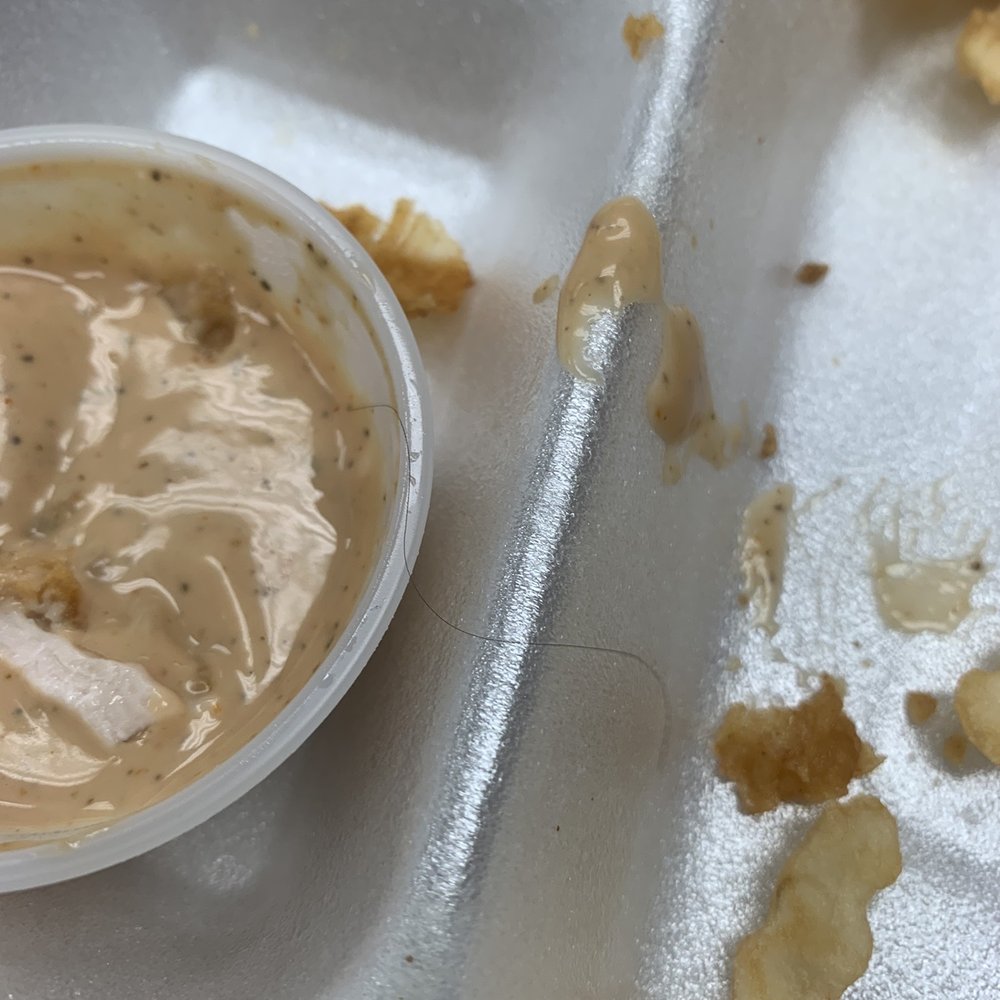 Raising Cane's Chicken Fingers - After finding one hair, removed the rest of the food to find more. How nice. - Fast Food Near Me - Lenexa, Kansas Raising Cane's Chicken Fingers - After finding one hair, removed the rest of the food to find more. How nice. - Fast Food Near Me - Lenexa, Kansas