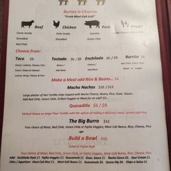 Burros n Churros - Menu