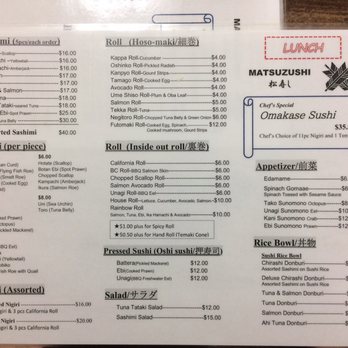 Matsuzushi - Lunch menu - Japanese Near Me - Port Moody, British Columbia Matsuzushi - Lunch menu - Japanese Near Me - Port Moody, British Columbia
