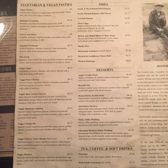Cornish Pasty - Backside of menu. Looking mui good. - British Near Me - Tempe, Arizona Cornish Pasty - Backside of menu. Looking mui good. - British Near Me - Tempe, Arizona
