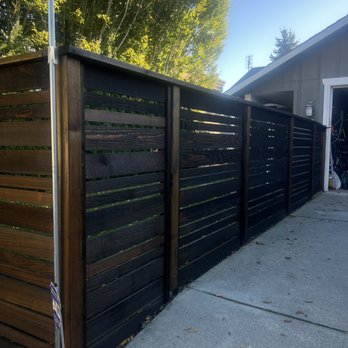 Woodfence - After staining -- Burnt Hickory - Fences & Gates Near Me - Kent, Washington Woodfence - After staining -- Burnt Hickory - Fences & Gates Near Me - Kent, Washington