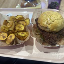 Fried pork and plantain chips