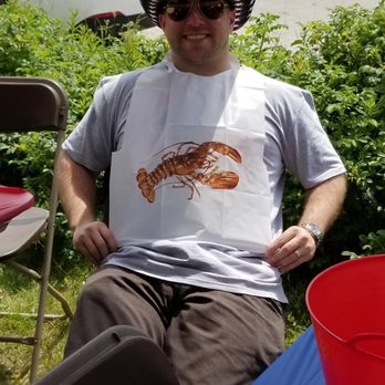 Cathy's Lobster Bake - First bib and lobster... it is a hit! - Caterers Near Me - Gray, Maine