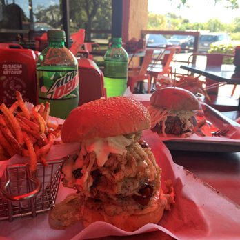 Brgr Stop - Copp Copperpoint Beer Cheese Triple Burger and pulled pork - Burgers Near Me - Coconut Creek, Florida