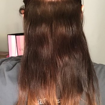 Square One Salon & Spa - What I paid $200+ for. The underside of my hair. Not really an ombré. It doesn't melt together at all and looks trashy. - Hair Salons Near Me - Centerville, Ohio
