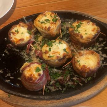 Bee's Knees Pub & Catering - Bacon wrapped mushrooms with jalepeno cream cheese filling. - Bars Near Me - Idaho Falls, Idaho Bee's Knees Pub & Catering - Bacon wrapped mushrooms with jalepeno cream cheese filling. - Bars Near Me - Idaho Falls, Idaho