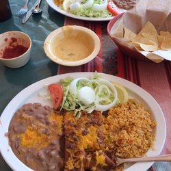 Mi Familia Mexican Restaurant - Cheese & Beef Enchiladas.