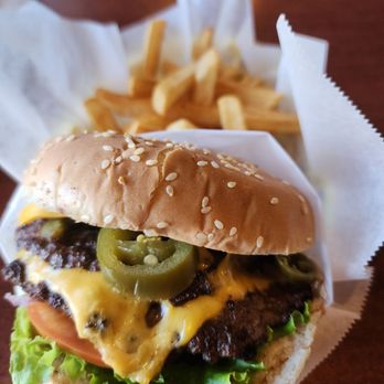 Town Burger - Monster burger with jalapeños - American Near Me - Greenfield, California Town Burger - Monster burger with jalapeños - American Near Me - Greenfield, California