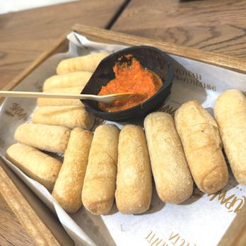 Carupanadas - Tequeños with signature spicy sauce - Venezuelan Near Me - Madrid, M