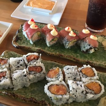 Miyo's - spicy tuna roll, spicy salmon roll, and palmetto roll - Sushi Bars Near Me - Columbia, South Carolina Miyo's - spicy tuna roll, spicy salmon roll, and palmetto roll - Sushi Bars Near Me - Columbia, South Carolina
