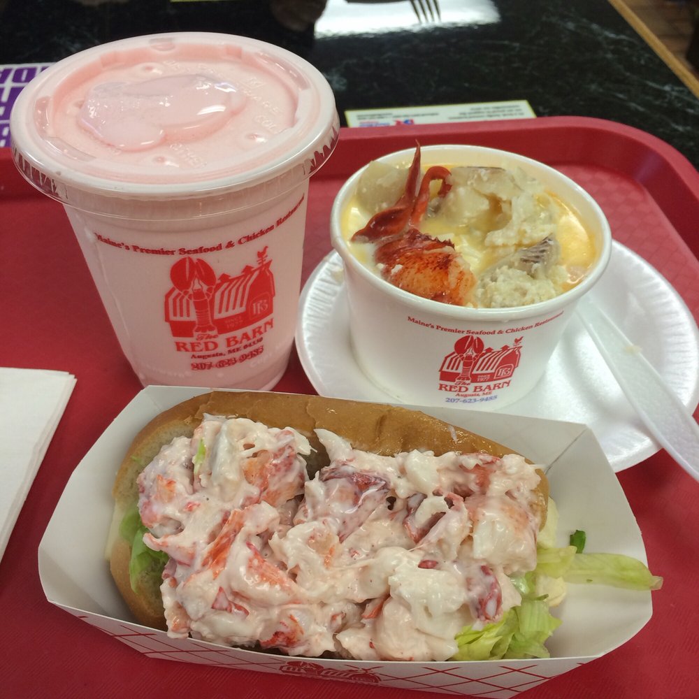 The Red Barn - Strawberry milkshake, seafood stew, 1/4 pound lobster roll - Seafood Near Me - Augusta, Maine The Red Barn - Strawberry milkshake, seafood stew, 1/4 pound lobster roll - Seafood Near Me - Augusta, Maine