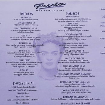 Frida - Menu - Mexican Near Me - West Hartford, Connecticut Frida - Menu - Mexican Near Me - West Hartford, Connecticut