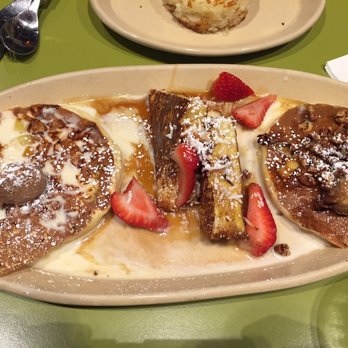 Snooze, an A.M. Eatery - Flight of pancakes. I wanted French toast instead of all3 being pancakes. Cinnamon roll pancake is best! Then pineapple! 5/5 - Breakfast & Brunch Near Me - Tustin, California