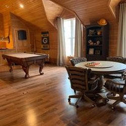 Rackem Billiards - Rackem Moved both the pool and recovered it with simonis 860 and installed new cushions on table. Also even moved the poker table.