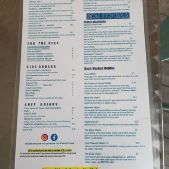 Havana Cafe - HAVANA Cafe Menu. - Cuban Near Me - Dallas, Texas