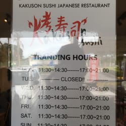 Kakuson Sushi Japanese Restaurant - Trading hours
