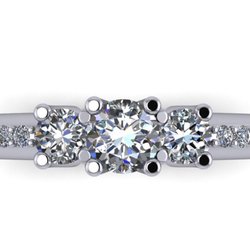 Custom 14k white gold 3 stone diamond ring made from a picture that customer brought in. Exquisite!
