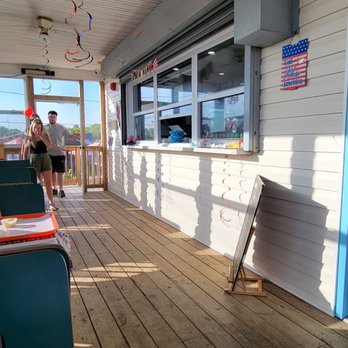 The Mastic Beach Snack Bar - people on deck - Fast Food Near Me - Mastic Beach, New York