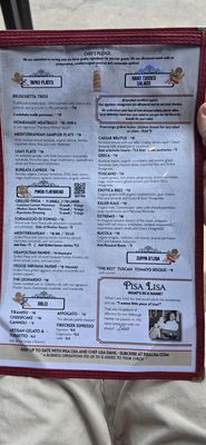 Menu photo 1 Pisa Lisa Sedona, AZ Menu photo 1 Pisa Lisa Sedona, AZ
