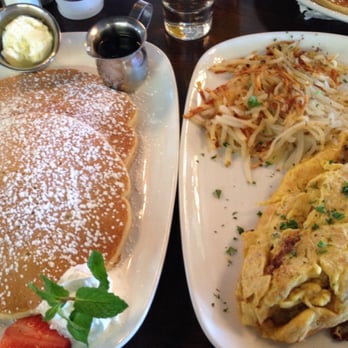 Eggstasy - Pancakes, hash browns, sun-dried tomato goat cheese and pine nuts omelette - Breakfast & Brunch Near Me - Scottsdale, Arizona Eggstasy - Pancakes, hash browns, sun-dried tomato goat cheese and pine nuts omelette - Breakfast & Brunch Near Me - Scottsdale, Arizona