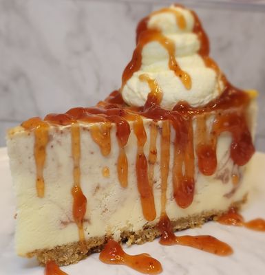 Saras Goodies - a slice of cheesecake with caramel drizzle - Martinsville, IN Saras Goodies - a slice of cheesecake with caramel drizzle - Martinsville, IN