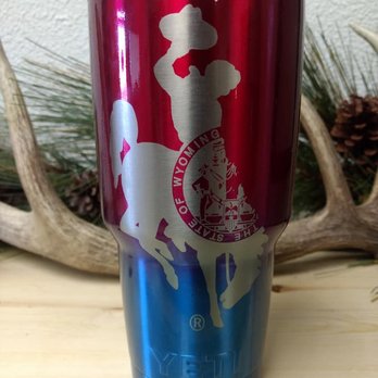 Whiskey Mountain Engraving - 30oz Yeti engraved with Steamboat and the Wyoming State Seal - Engraving Near Me Whiskey Mountain Engraving - 30oz Yeti engraved with Steamboat and the Wyoming State Seal - Engraving Near Me