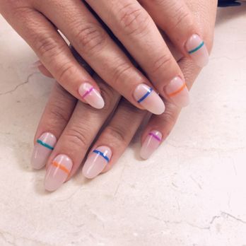 Art Cuban Nails - Gel full set acrylic with hand painted design - Nail Salons Near Me - Miami, Florida