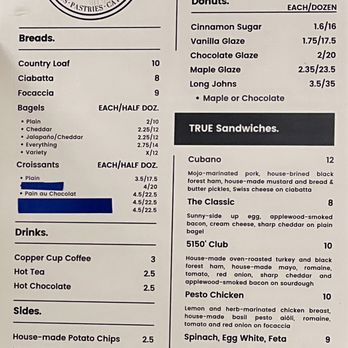 True Bakery - Current menu, 9/23/23. - Bakeries Near Me - Casper, Wyoming True Bakery - Current menu, 9/23/23. - Bakeries Near Me - Casper, Wyoming