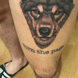 Wolf portrait and lettering done by MJ Wolf portrait and lettering done by MJ