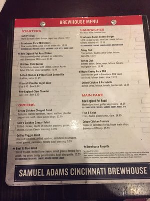 Menu photo 2 Samuel Adams Brewery Burlington, KY Menu photo 2 Samuel Adams Brewery Burlington, KY