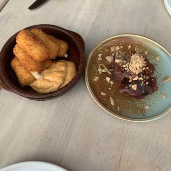 Gabi James - Potato Croquettes and Jamon Wrapped Local Dates - French Near Me - Redondo Beach, California Gabi James - Potato Croquettes and Jamon Wrapped Local Dates - French Near Me - Redondo Beach, California