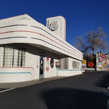 66 Diner - Exterior. Parking lot on all sides of building - Diners Near Me - Albuquerque, New Mexico