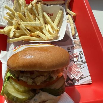 In-N-Out Burger - Cheeseburger animal style with extra pickles and fries - Burgers Near Me - Torrance, California