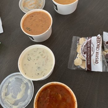 Pike Place Chowder - Pacific Place - 4-Cup Chowder Sampler - Seafood Near Me - Seattle, Washington Pike Place Chowder - Pacific Place - 4-Cup Chowder Sampler - Seafood Near Me - Seattle, Washington