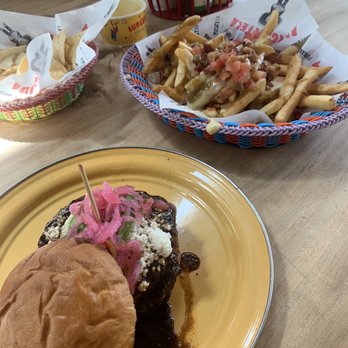 Burgerteca - Oaxaca (Wa-Ha-Kah) Burger Chile con Queso Fries - Burgers Near Me - San Antonio, Texas Burgerteca - Oaxaca (Wa-Ha-Kah) Burger Chile con Queso Fries - Burgers Near Me - San Antonio, Texas