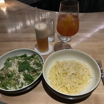 Misi - On the right - Fettuccine and A&T spritz On the left - Mandilli and Bellini Fizz - Italian Near Me - Brooklyn, New York Misi - On the right - Fettuccine and A&T spritz On the left - Mandilli and Bellini Fizz - Italian Near Me - Brooklyn, New York