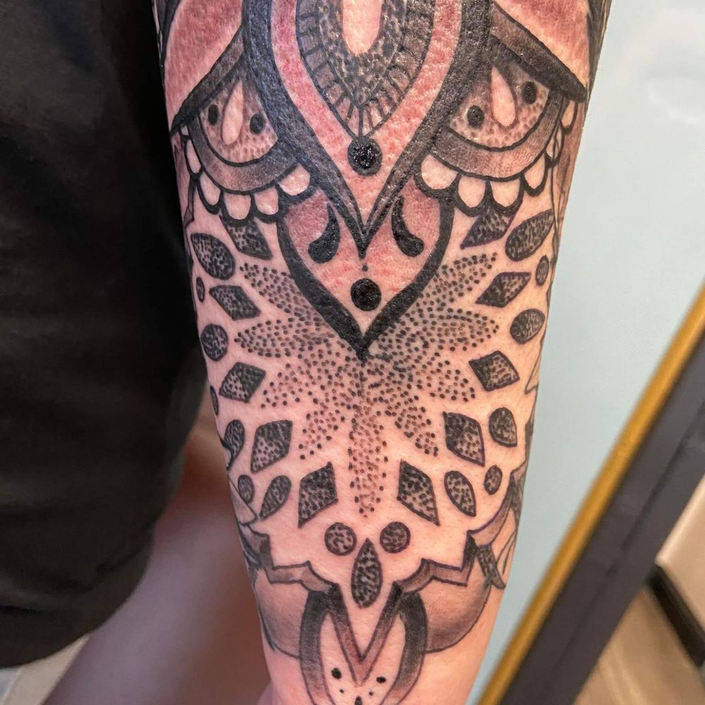 Lotus flower with mandala design under Lotus flower with mandala design under