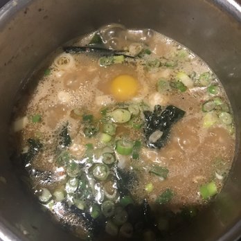 Spring Shabu-Shabu - Porridge after the meal  (Rice, sesame oil, garlic, scallions, two eggs) - Japanese Near Me - Flushing, New York
