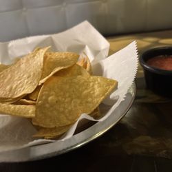 Rodeo Mexican Restaurant - Chips & Salsa for one. Smallest bowl of chips I've ever had