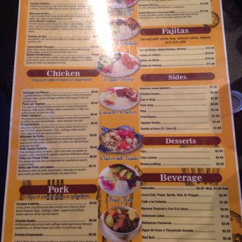 Los Catrachos - Menu back - Latin American Near Me - New Orleans, Louisiana
